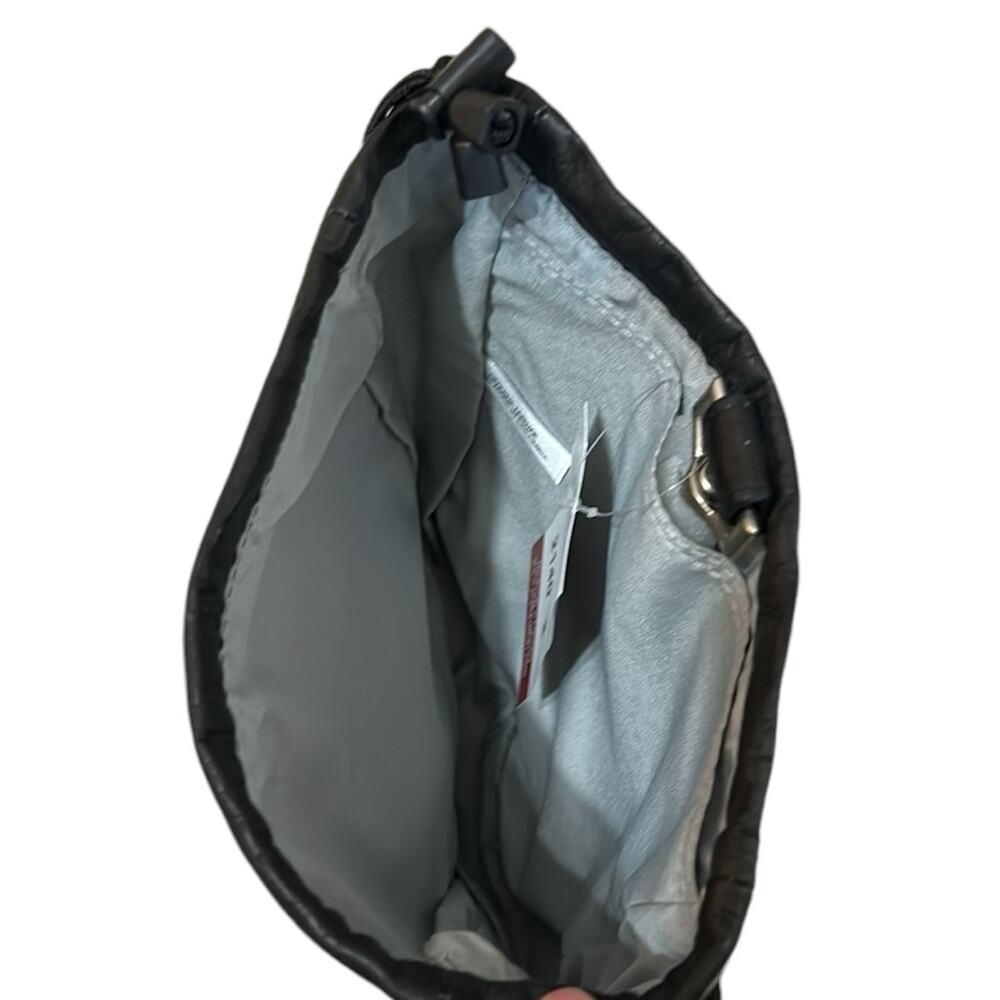 NOT FOR SALE Piel Genuine Leather Black Drawstring Bag - Picture 5 of 8